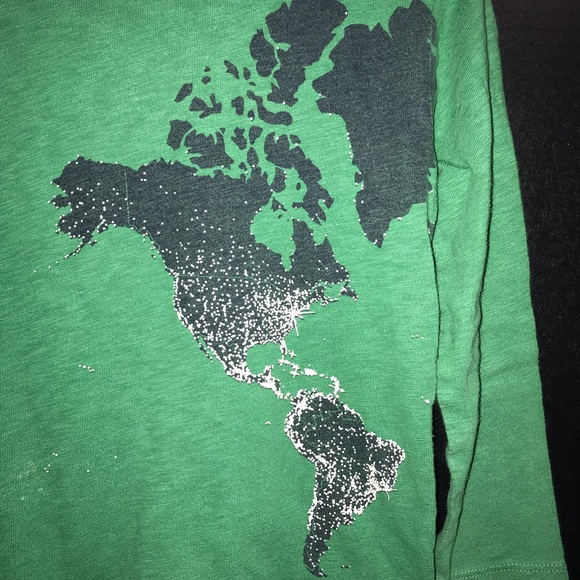 Crew Cuts top, green with world map & Santa in front of the moon, glows in dark - Picture 6 of 9